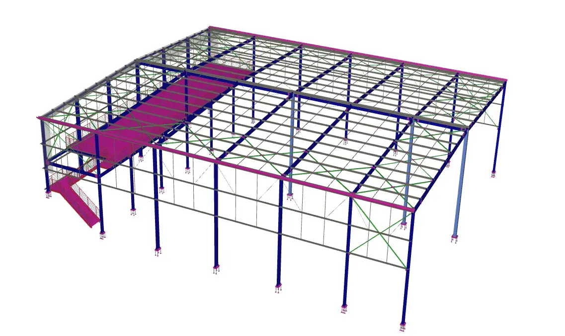 Estruturas metálicas da obra Galpão Logístico Assis Alimentos executada pela Baldon Engemetal